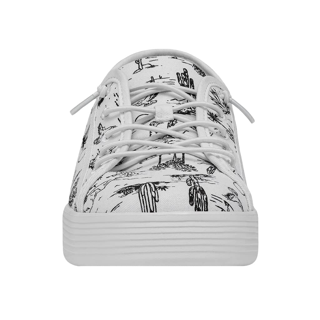 Hey Dude Cody Desert White/Black Men's Size 14 | Unisex Sneakers | Unisex Slip On Shoes | Comfortable & Light-Weight