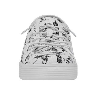 Hey Dude Cody Desert White/Black Men's Size 14 | Unisex Sneakers | Unisex Slip On Shoes | Comfortable & Light-Weight