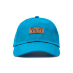 YETI Leather Logo Badge Soft Crown Hat with Bureo Brim One Size Aquifer Blue