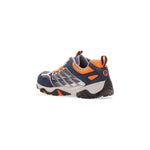 Merrell Moab FST Low Waterproof Hiking Sneaker, Navy/Grey/Orange, 11.5 Wide US Unisex Big_Kid
