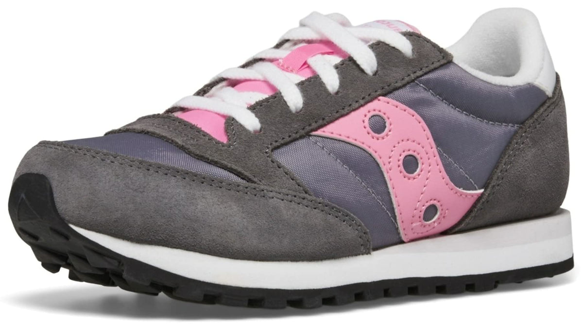 Saucony Jazz Original Sneaker, Grey/Pink, 2.5 US Unisex Big Kid