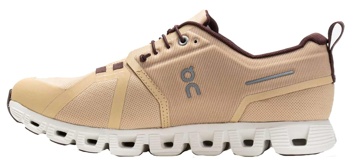 On Men's Cloud 5 Waterproof Sneakers, Savannah/Ivory, 11.5