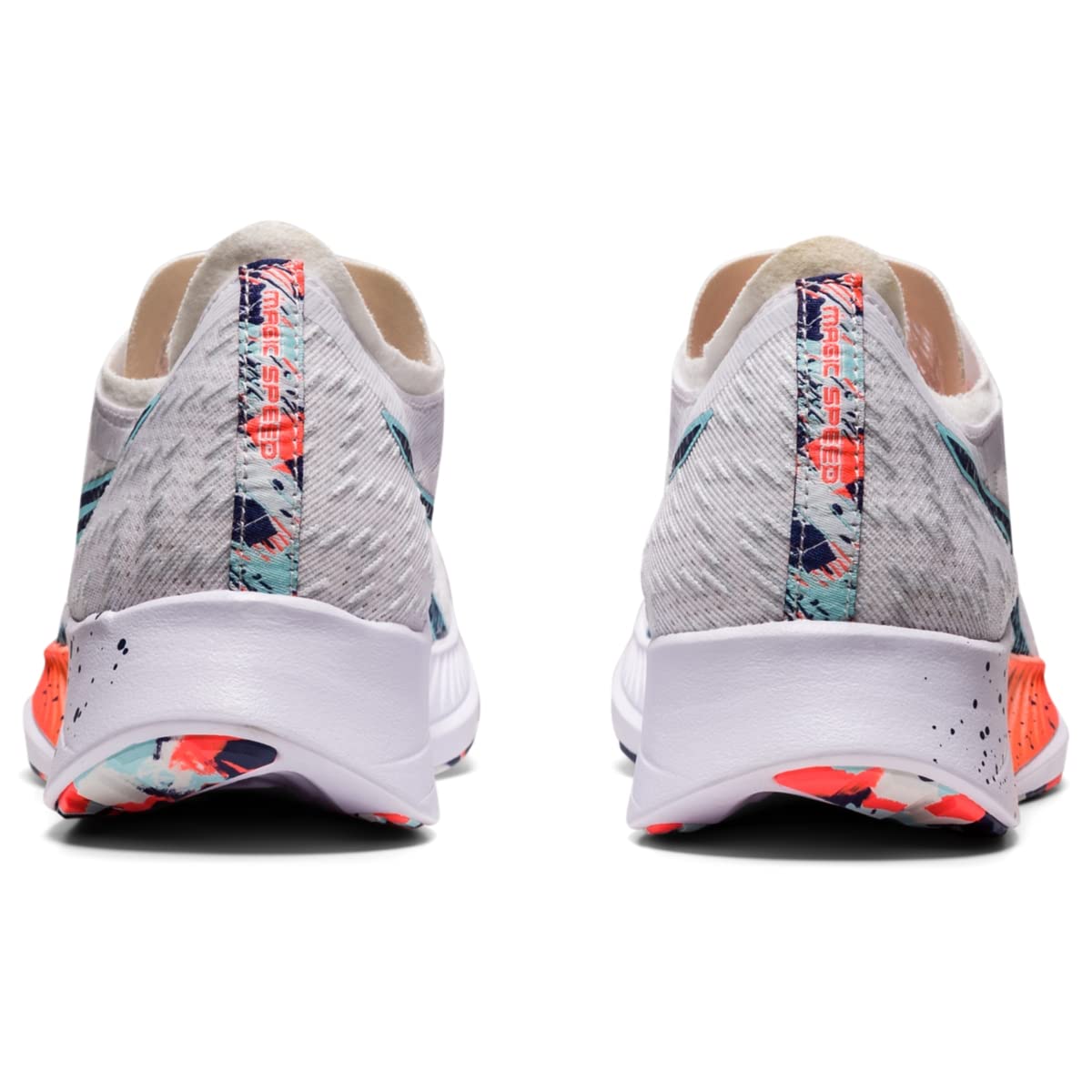 ASICS Women's Magic Speed Running Shoe, 10.5, White/Thunder Blue