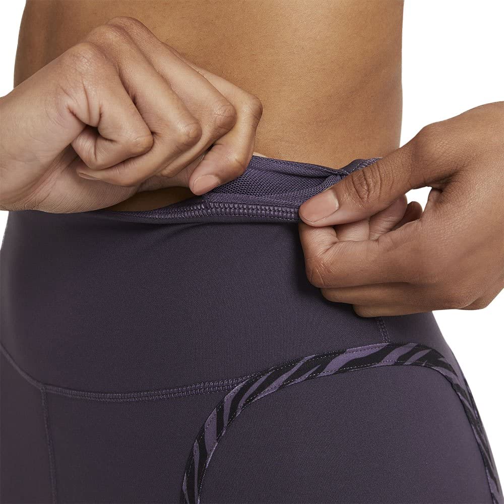 Nike Women's One Luxe Icon Clash Training Leggings (Dark Raisin/Black, X-Small)