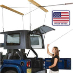 HARKEN - Hardtop Overhead Garage Storage Hoist for Jeep Wrangler and Ford Bronco, Self-Leveling, Safe Anti-Drop System, Easy One-Person Operation, Garage Organization