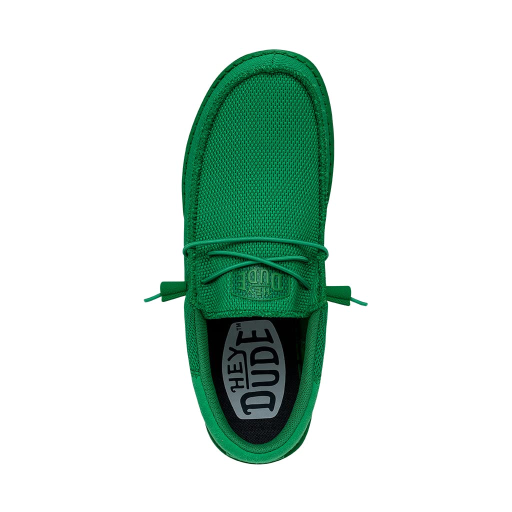 HEYDUDE Men's Wally Funk Mono Kelly Green Size 5 | Men's Loafers | Men's Slip On Shoes | Comfortable & Light-Weight