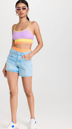 Beach Riot Women's Eva Bikini Top, Sundazed Color Block, Purple, L