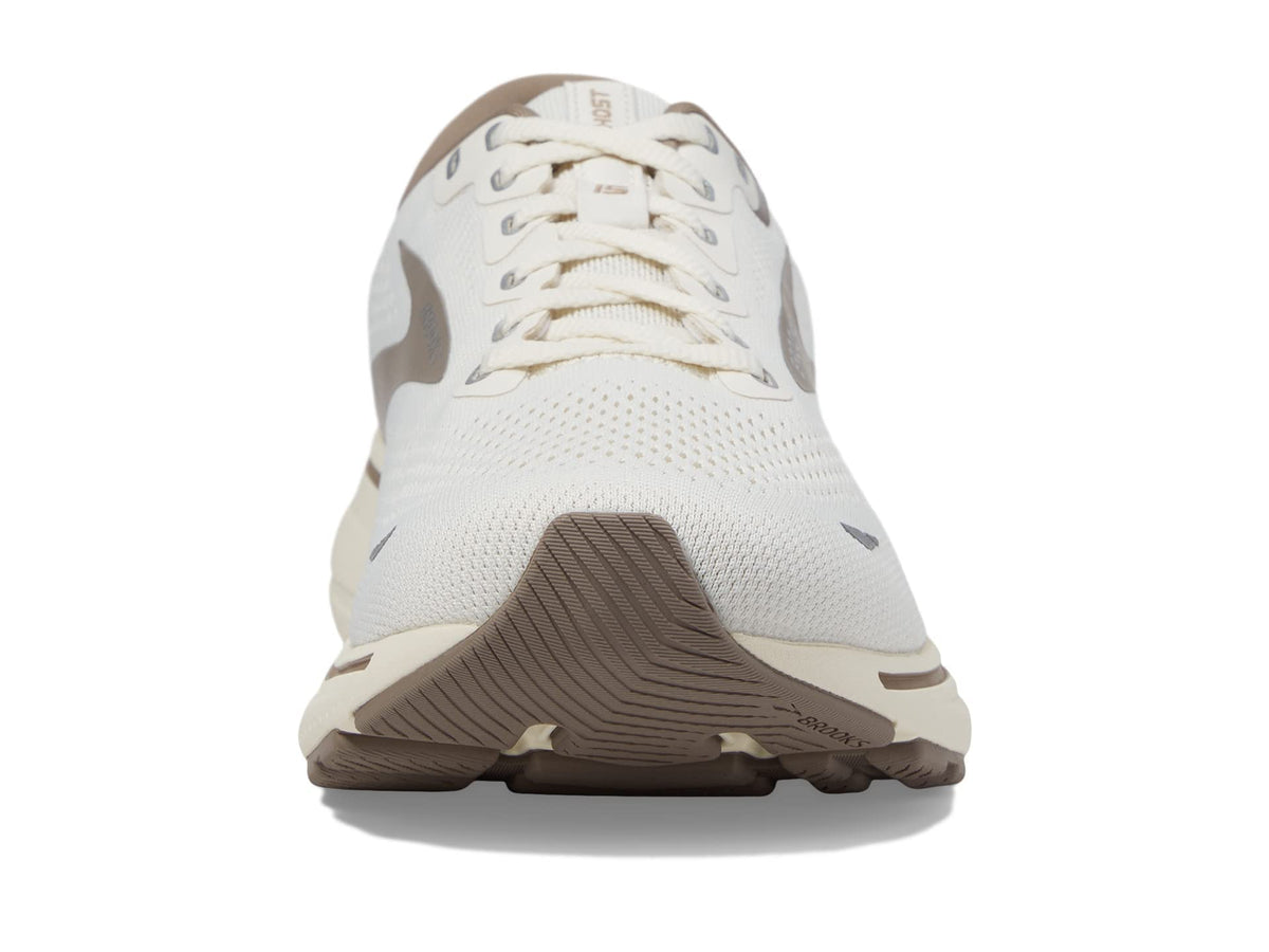 Brooks Men's Ghost 15 Running Shoe - Whisper White/Taupe - 12.5 Medium