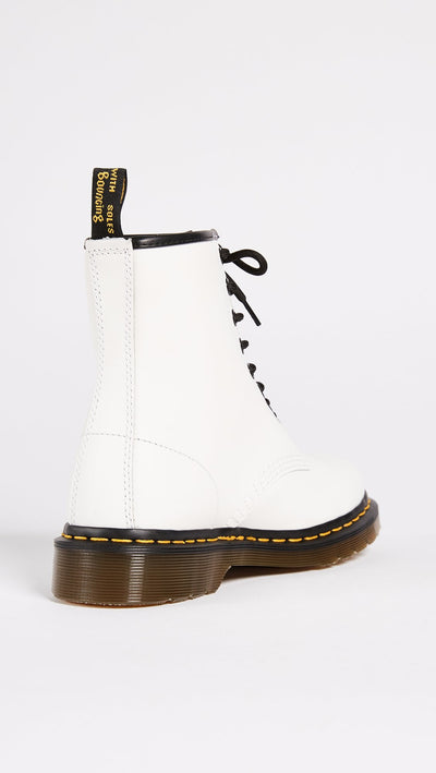 Dr Martens Women's 1460 Smooth Leather 8 Eye Boot, White, 11