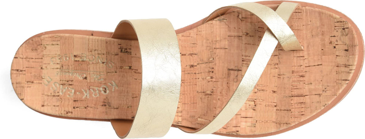 KORK-EASE Belinda Women's Flat Sandal, Light Gold (Platino), 7M US