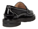 Stuart Weitzman Womens Parker Lift Mini Pearl Loafer Black 8 M