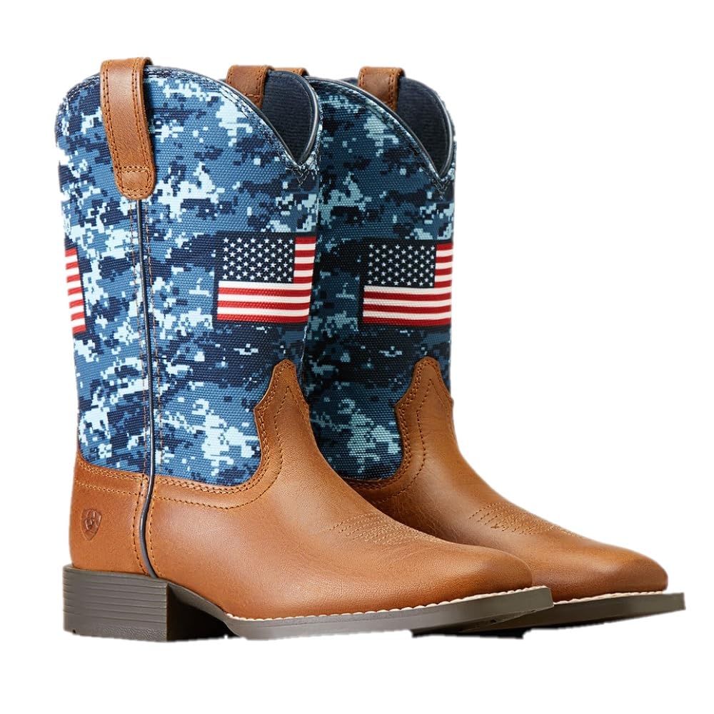 Ariat Unisex Kids' Patriot Western Boot 12 Big Kid Grand Canyon/Blue Camo