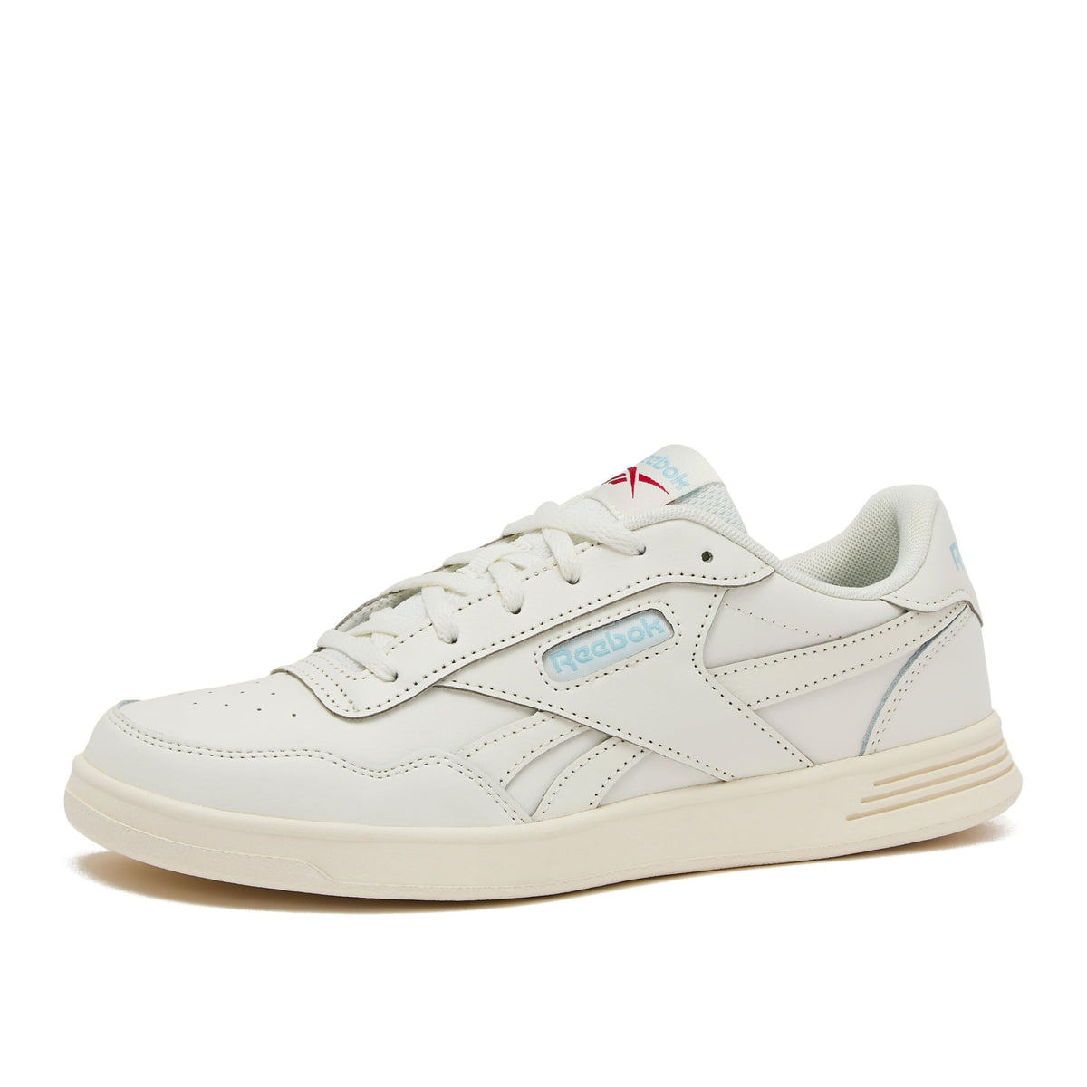 Reebok Court Advance Womens Sneakers - Casual Fashion White Sneakers for Women, Tennis Women's Shoes Size 5 to 11, FFP- Chalk/Blue Pearl/Vector Red, 9