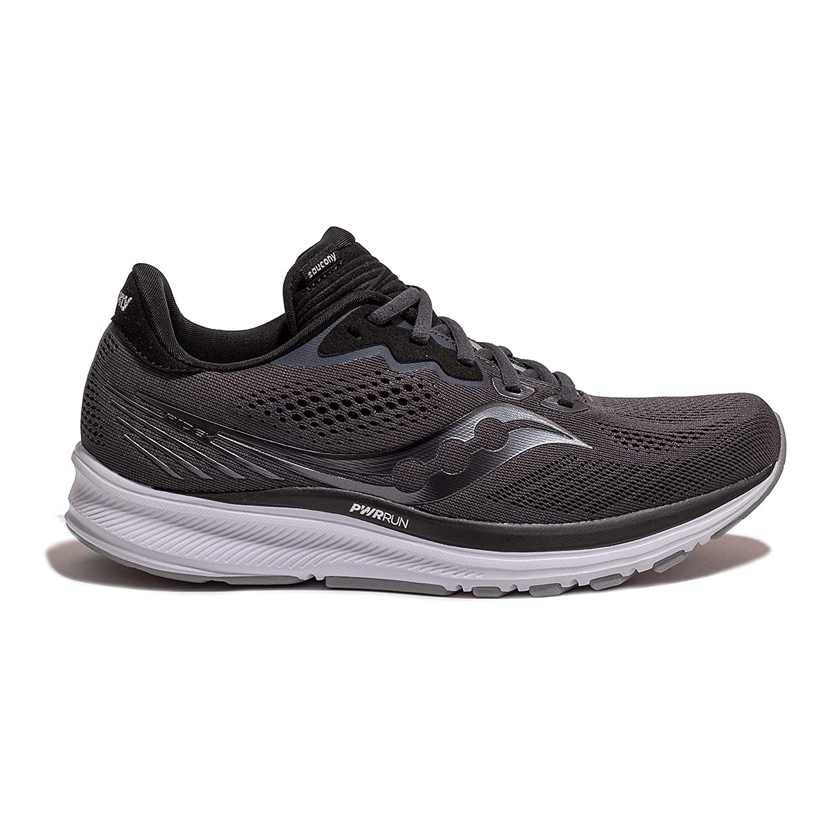 Saucony Women's Ride 14 Running Shoe, CHARCOAL/BLACK, 9.5 Wide