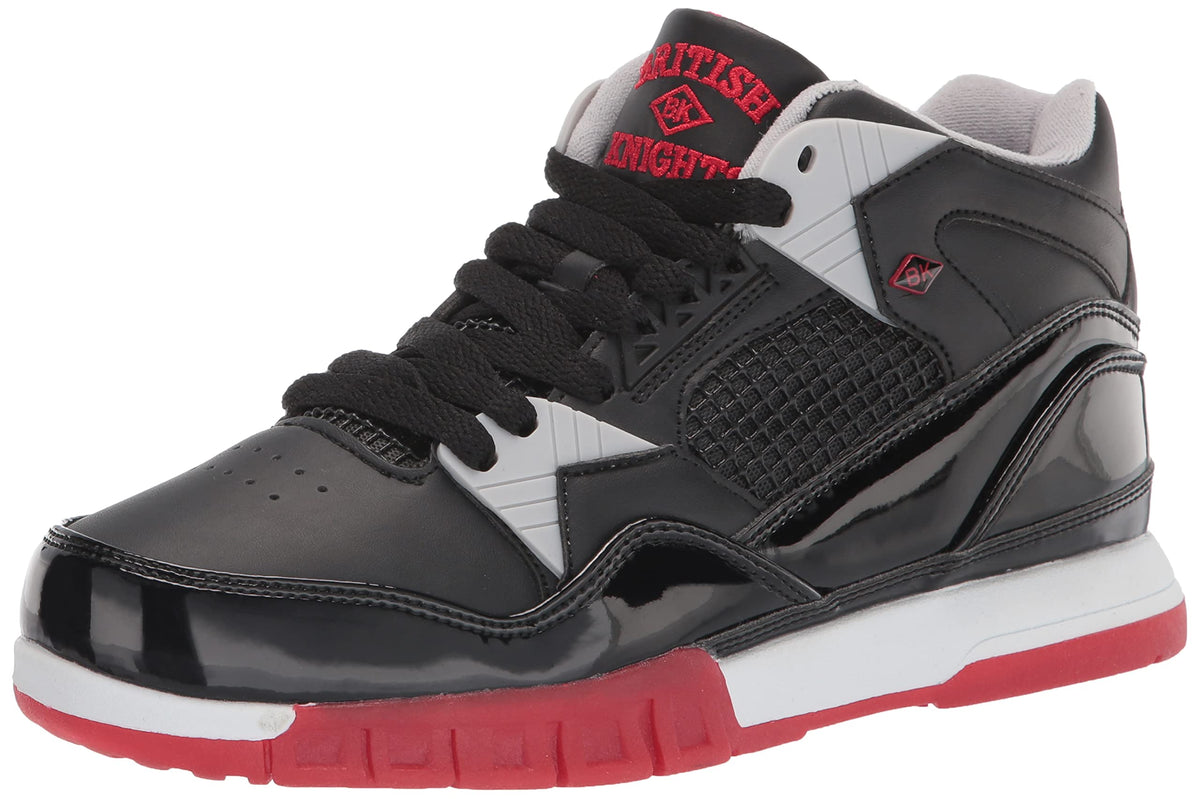 British Knights Men's Virga Fashion Sneaker, Black/Racing Red/Charcoal/White, 7.5