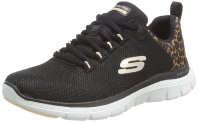 Skechers Women's Flex Advantage 4.0 Wild Ballad Memory Foam Athletic Shoe Black Leopard