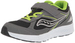 Saucony Cohesion 14 Alternative Closure Sneaker, Grey/Black/Green, 11 US Unisex Big Kid