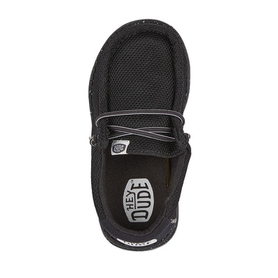 Hey Dude Boy's Wally Heathered Mesh Black Size 6 | Toddler's Shoes | Toddler Slip-on Loafers | Comfortable & Light-Weight