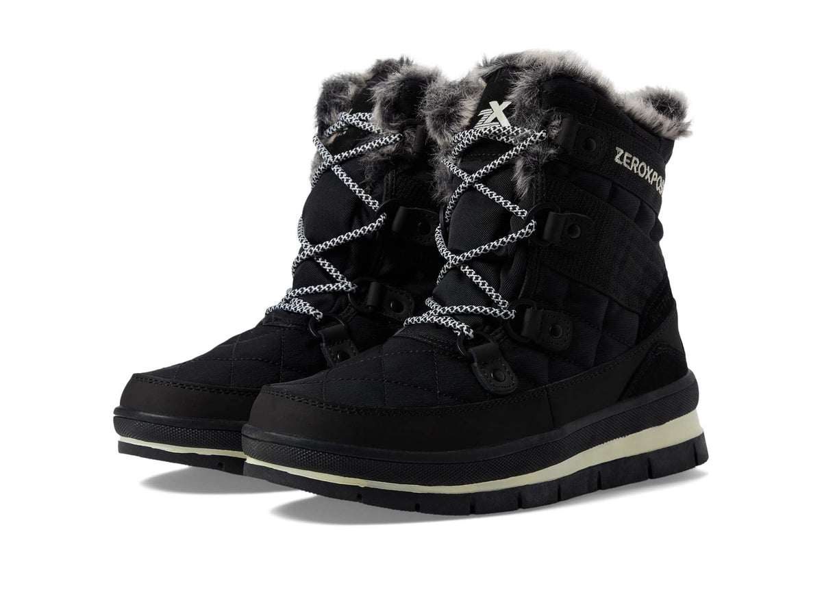 ZeroXposur Women's Montana Short Waterproof Snow Boots - Warm Winter Boots for Women (Black, 8)