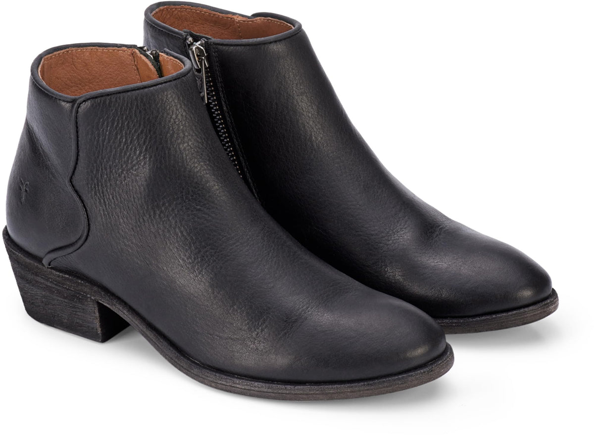 Frye Carson Piping Booties for Women Made from Soft Full-Grain Leather with Signature Western-Inspired Piping Detail and Supple Leather Lining – 4” Shaft Height, Black - Pallio - 9M