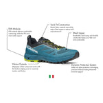 SCARPA Men's Rapid Hiking and Approach Shoes - Blue/Acid Lime - 10-10.5