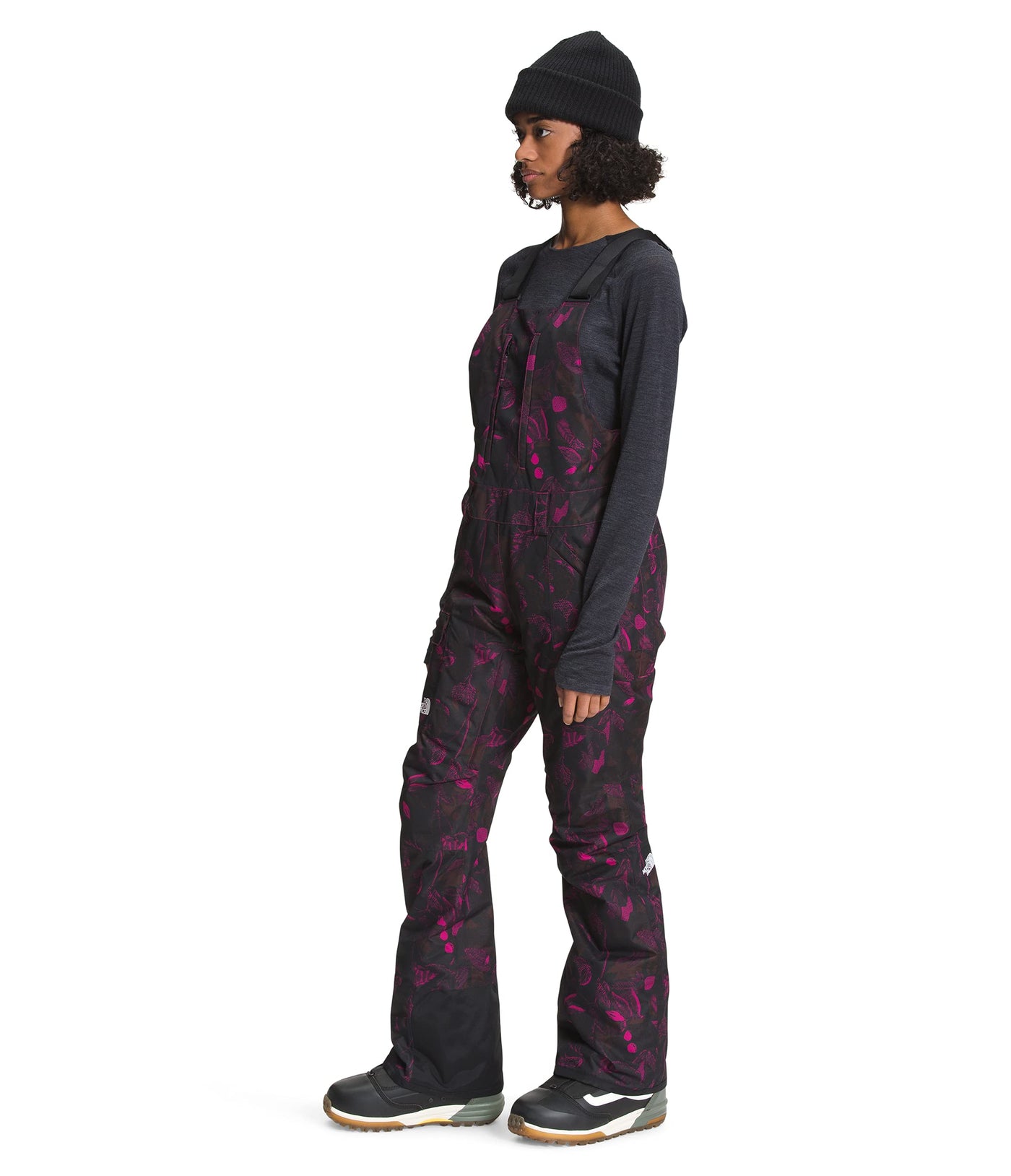 THE NORTH FACE Freedom Insulated Bib Pant - Women's Roxbury Pink Halftone Floral Print, XL/Reg
