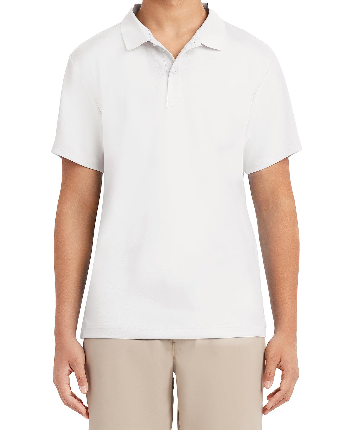 Nautica mens Uniform Short Sleeve Performance Polo Shirt, White, 34-35 US
