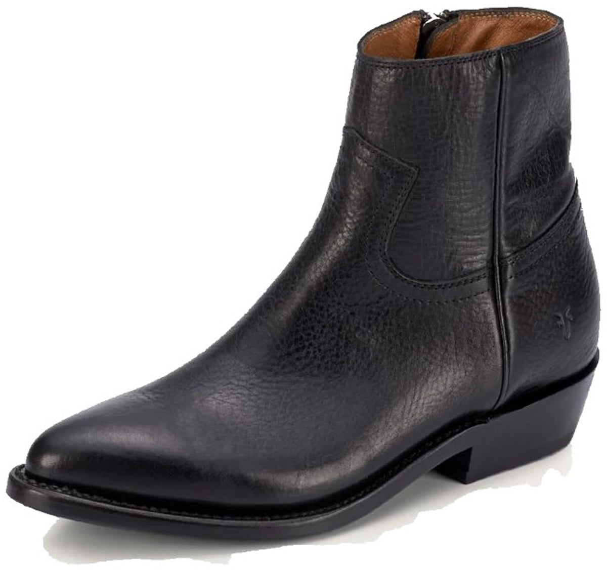 Frye Billy Inside Zip Booties for Women Crafted from Antiqued Pull-Up Leather with Wellington Stitchwork and Piping, Brass Hardware, and Inside Zipper – 5 ¾” Shaft Height, Black - 7.5M