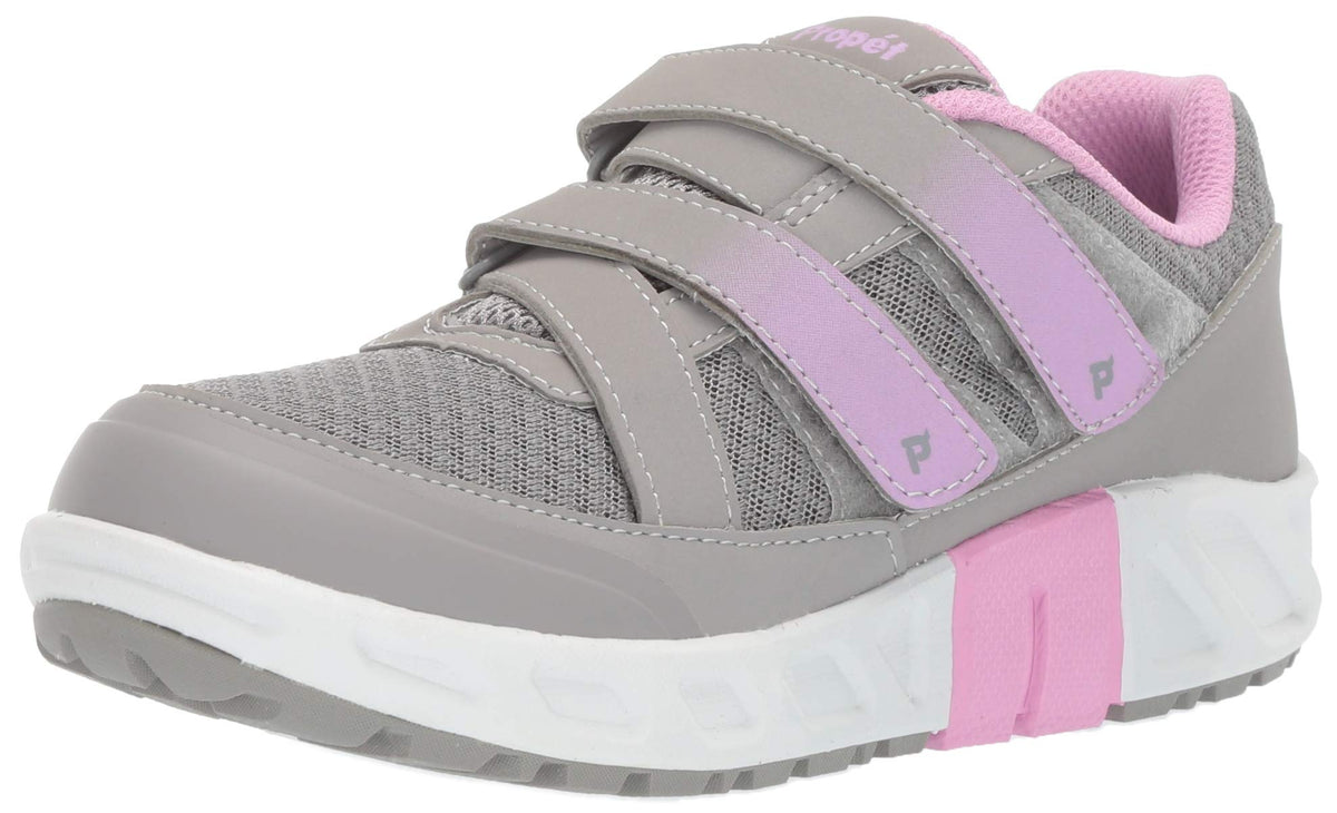 Propet Women's Matilda Strap Sneaker, Grey/Pink, 6.5 B US
