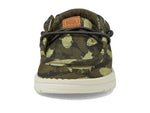HEYDUDE Boy's Wally-T Fish Camo Olive Size 6 | Youth's Shoes | Youth Slip-on Loafers | Comfortable & Light-Weight