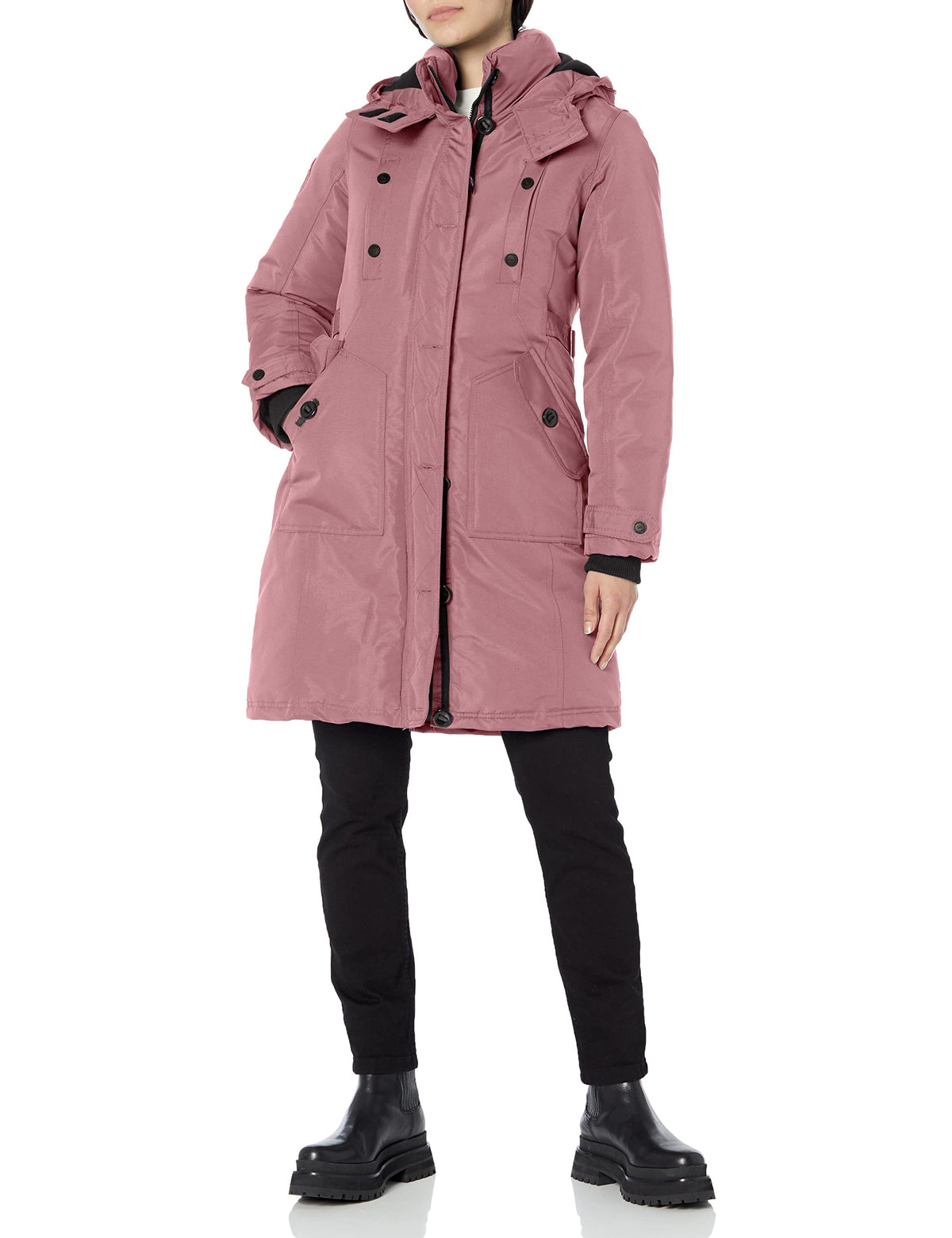 Canada Weather Gear Women's Heavyweight Long Parka Jacket, Pink Haze Natural, X-Large