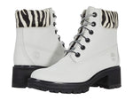 Timberland Kinsley 6" Waterproof Boot 7.5 White Nubuck/Hi-vis Green