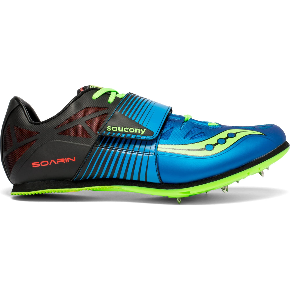 Saucony mens Soarin J2 Track Shoe, Blue/Slime, 12.5 US