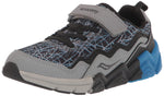 Saucony Flash Alternative Closure 2.0 Sneaker, Grey/Black/Blue, 3.5 Wide US Unisex Big_Kid
