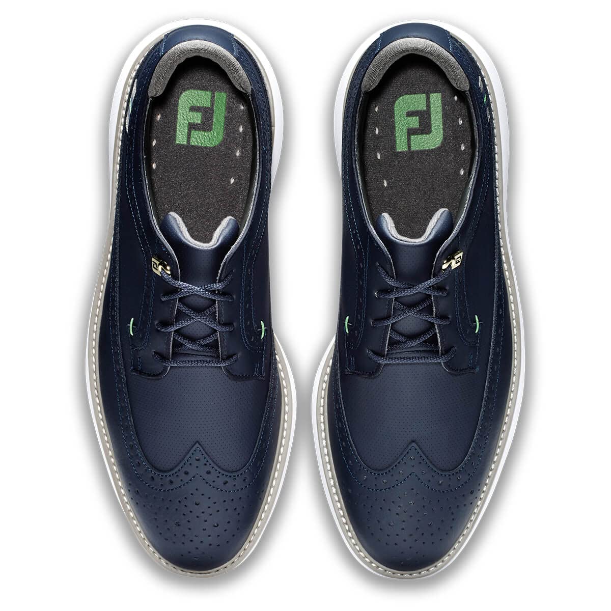 FootJoy Men's Traditions-Shield Tip Previous Season Style Golf Shoe, Navy/Navy/Green, 8