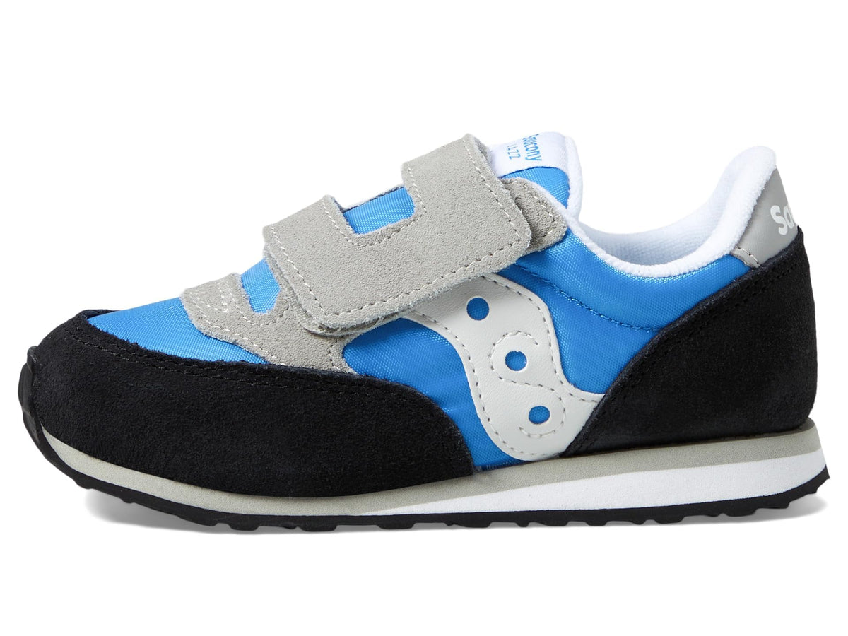 Saucony Jazz Hook & Loop Sneaker (Toddler/Little Kid), Blue/Black/Grey, 11 US Unisex
