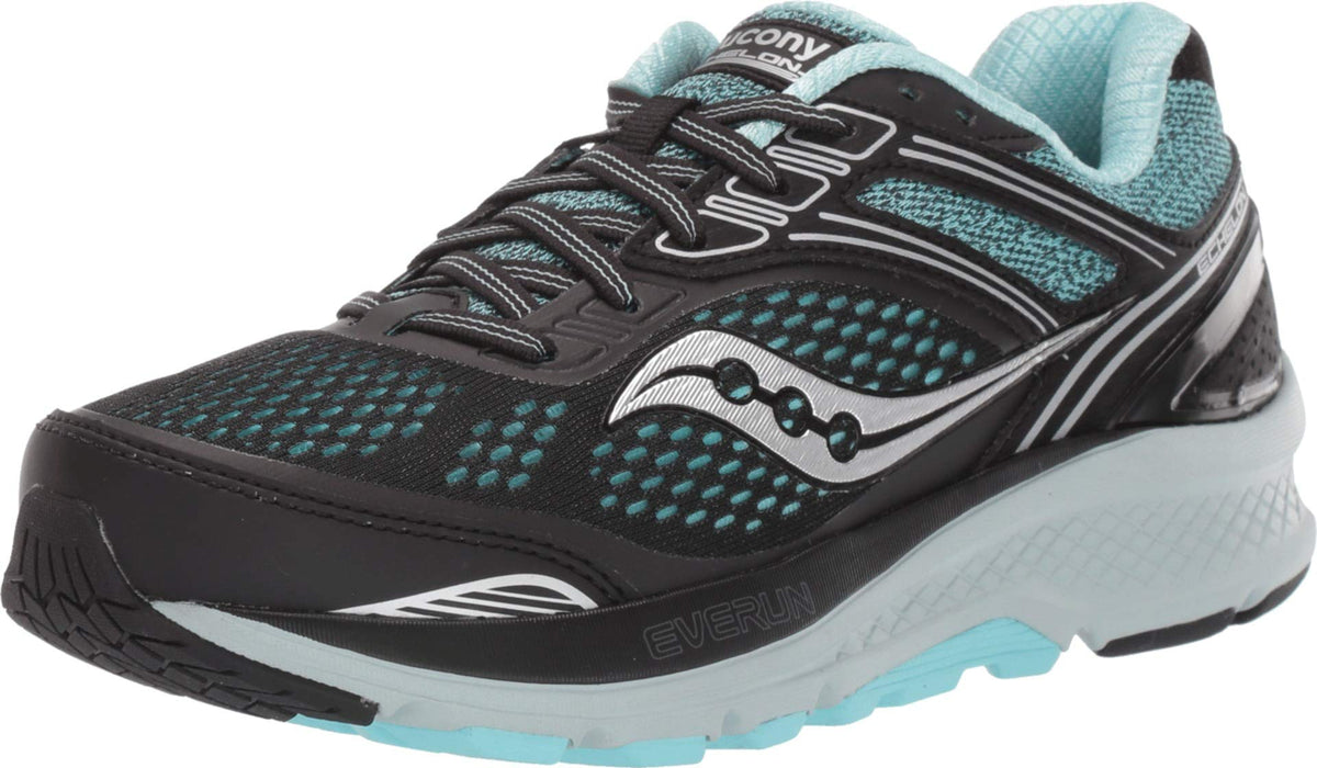 Saucony Women's Echelon 7, Black/Aqua, 9 Medium