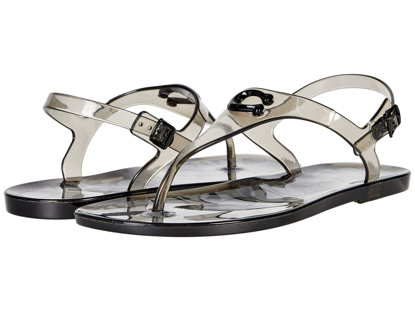 Coach Women's Natalee Jelly Sandals Clear Rubber 9 B - Medium