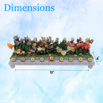 Majestic Giftware Ceramic Chanukah Candles - Butterfly & Floral Menorah (RM-MEN24) | Fits Standard Candles | Durable & Long-Lasting Quality | Hanukkah Menorah (12" x 4" x 4")