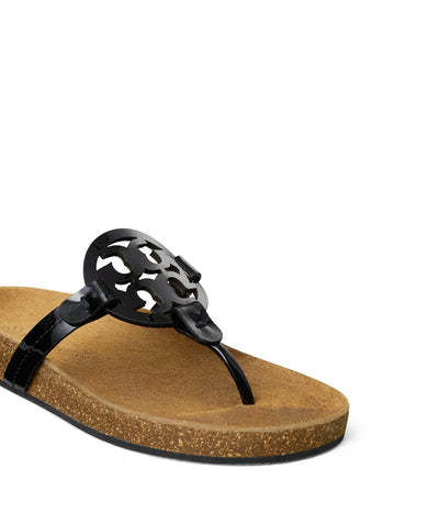 Tory Burch Women's Miller Cloud Sandals, Perfect Black/Natural, 6 US