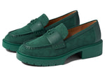 Coach Leah Canvas Loafer Pump Dark Pine 8.5 B (M)