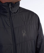 Spyder Men's Peak Zip Insulated Mid Layer Puff Ski Jacket, Black, Medium