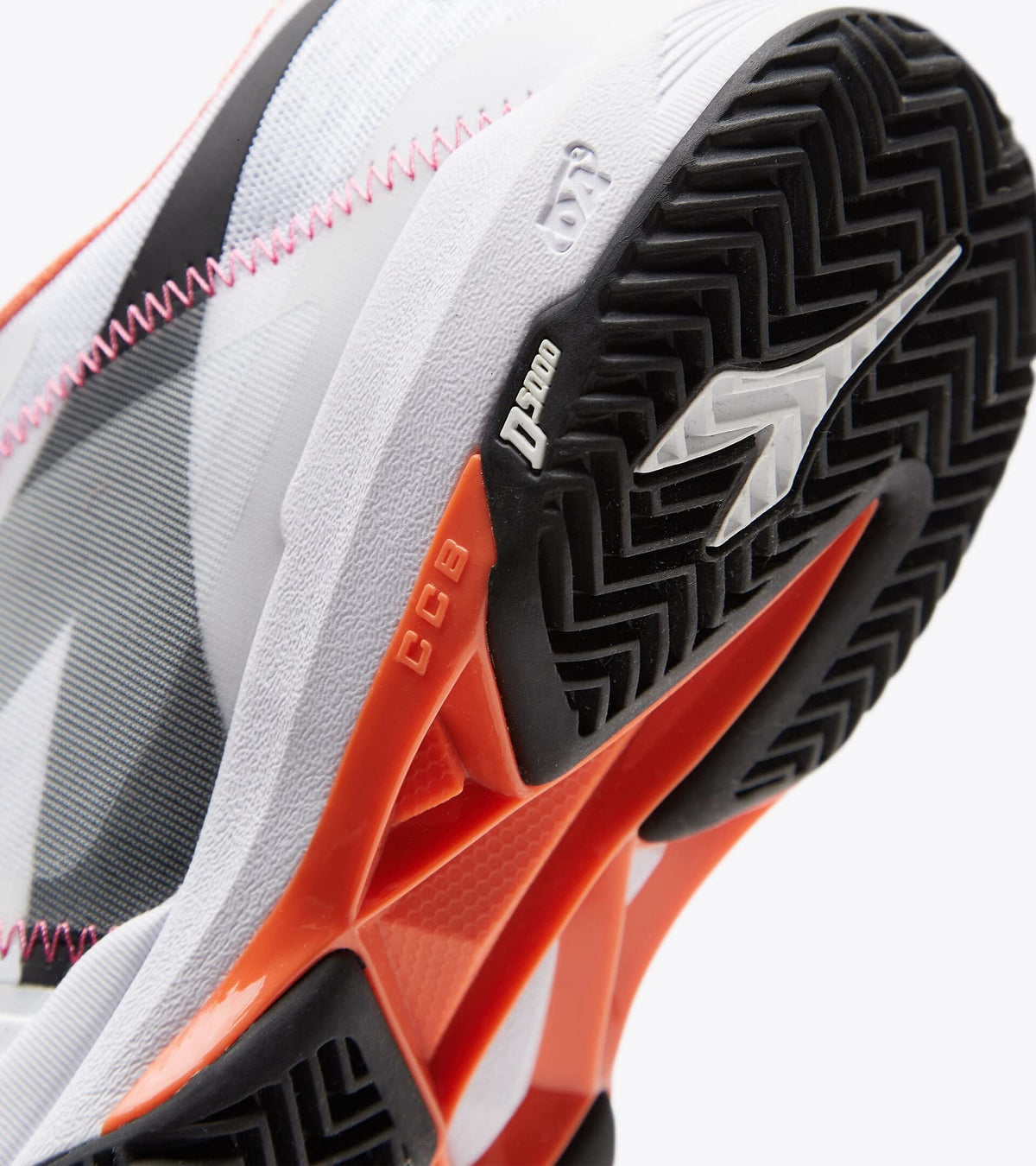 Diadora Trofeo W All Ground Pickleball Tennis Shoes (White/Black/Vermillion) (6.5)