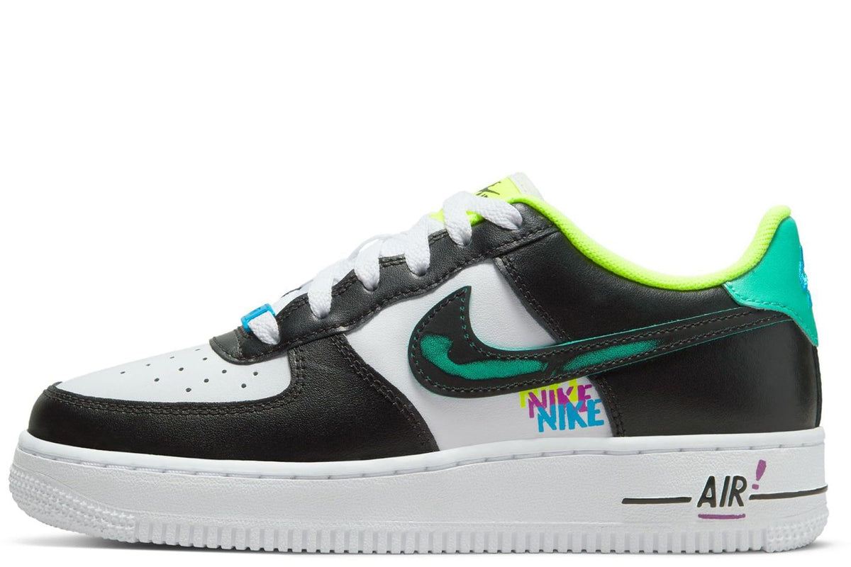 Nike Air Force 1 LV8 EMB (Big Kid) 5.5 Big Kid White/Black-laser Blue-volt