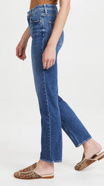 PAIGE Women's Stella Straight Jeans, Roadhouse, Blue, 24