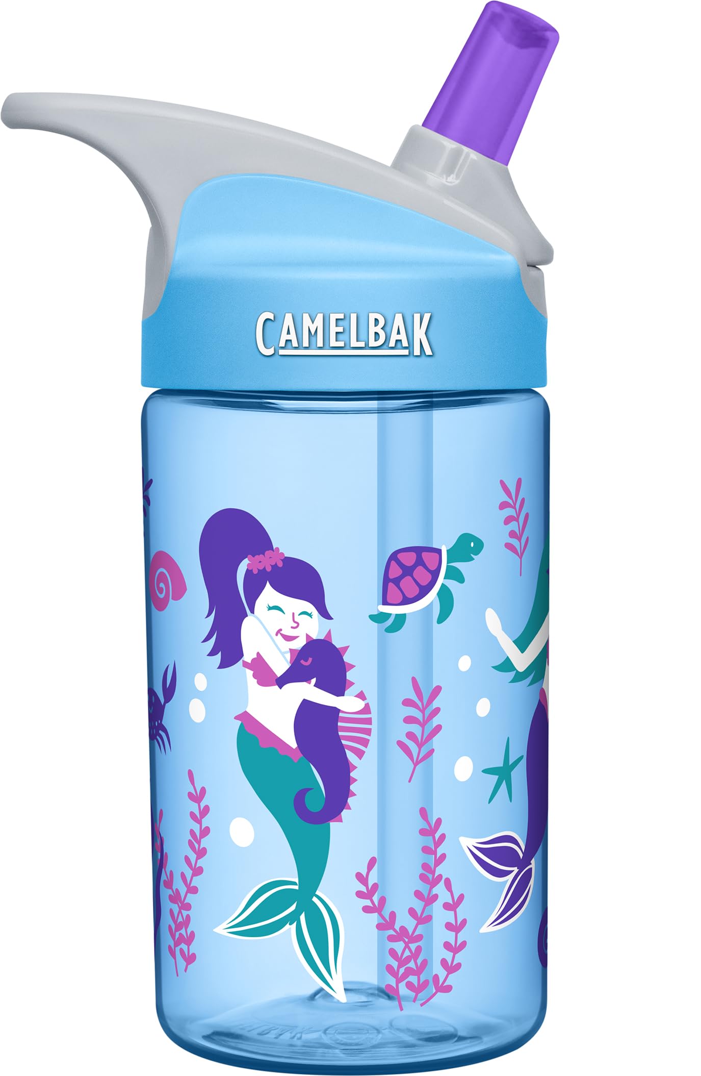 CamelBak Eddy Kids Big Bite Valve Straw Water Bottle Magical Mermaids, 12oz