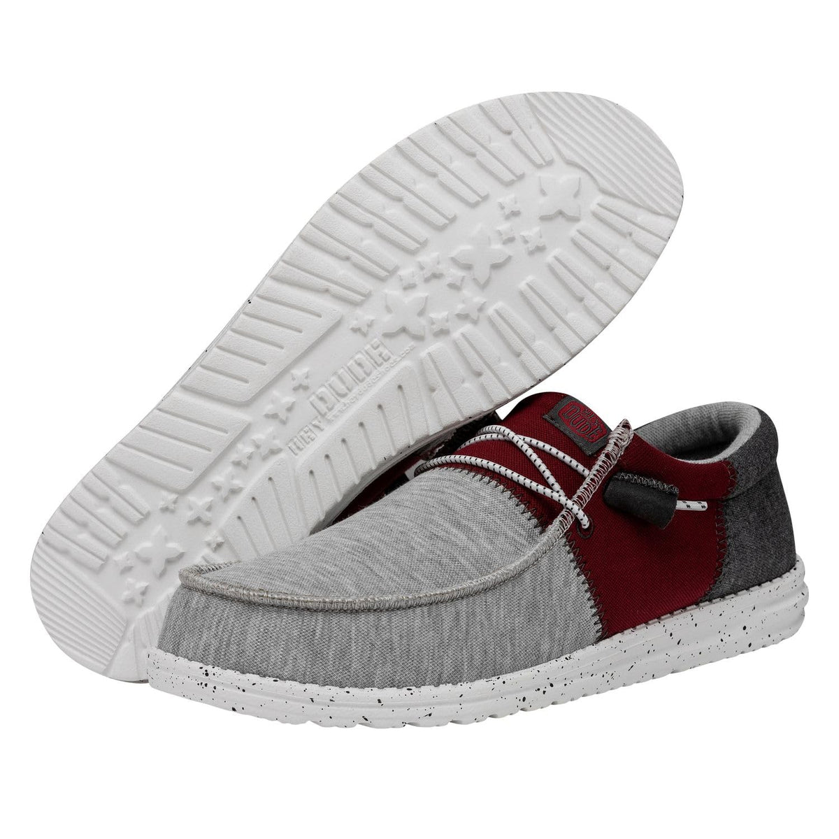 HEYDUDE Wally Tri Varsity Crimson Size M11 | Men's Shoes | Men's Slip On Loafers | Comfortable & Light-Weight