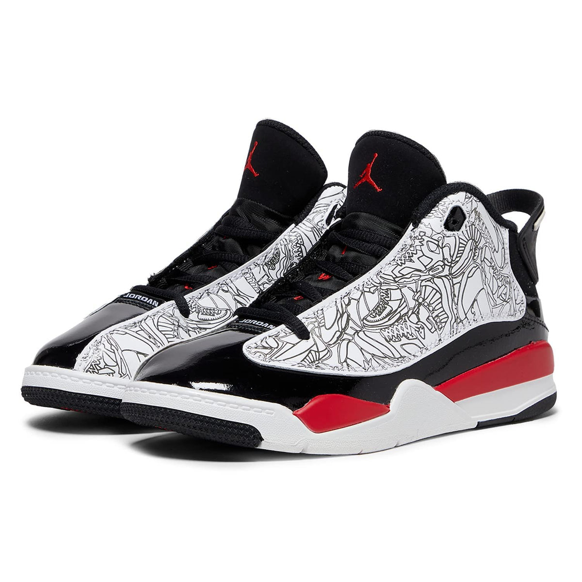 Jordan Boy's Dub Zero (Little Kid) White/Fire Red/Black 12 Little Kid M