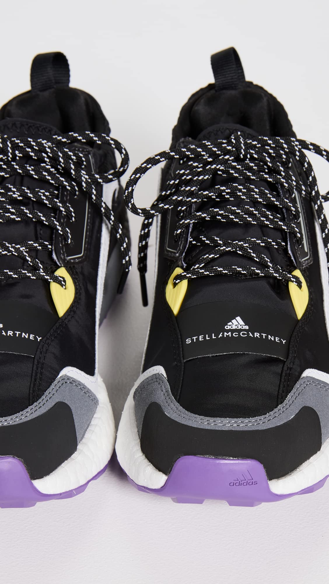 adidas by Stella McCartney Women's Outdoorboost 2.0 Light Sneakers, Core Black/Active Purple/Black, 8.5 Medium US