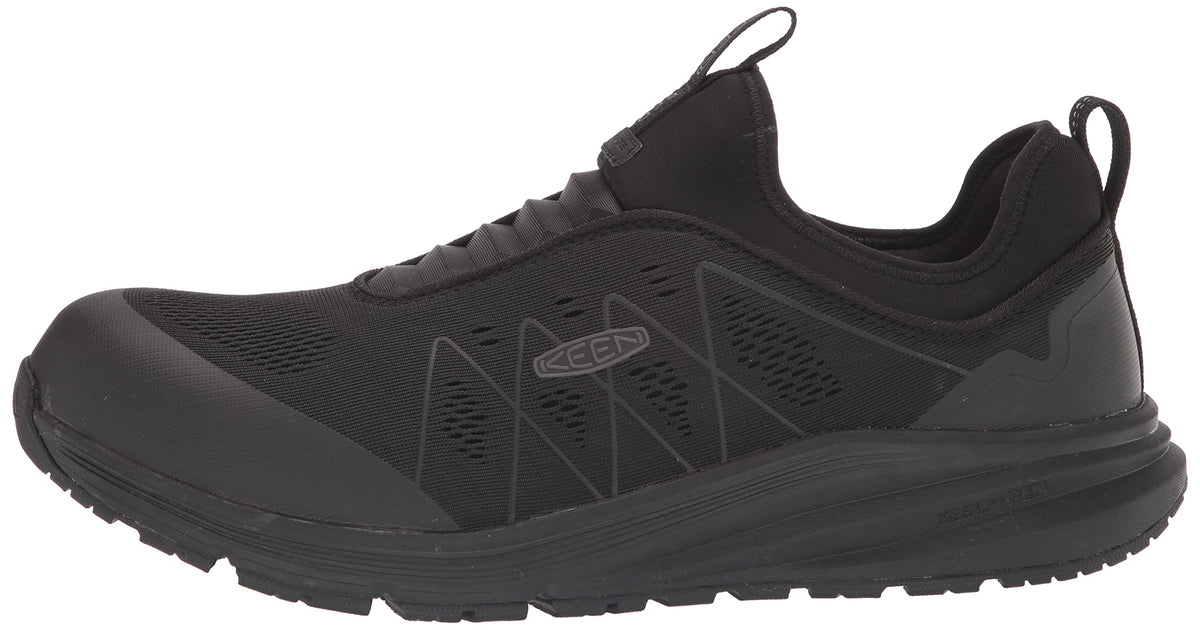 KEEN Utility Men's Vista EnergyShiftLow Height Composite ToeESDSlipOnIndustrial Work Shoe 11 Wide Black/Black